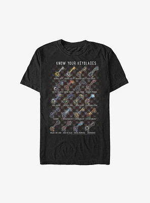 Disney Kingdom Hearts Keyblades Chart Extra Soft T-Shirt