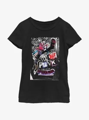 Spider-Man: Across The Spider-Verse Spider-Punk Poster Youth Girls T-Shirt
