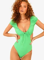 Dippin' Daisy's Santa Cruz Swim One Piece Paradise Palms Green