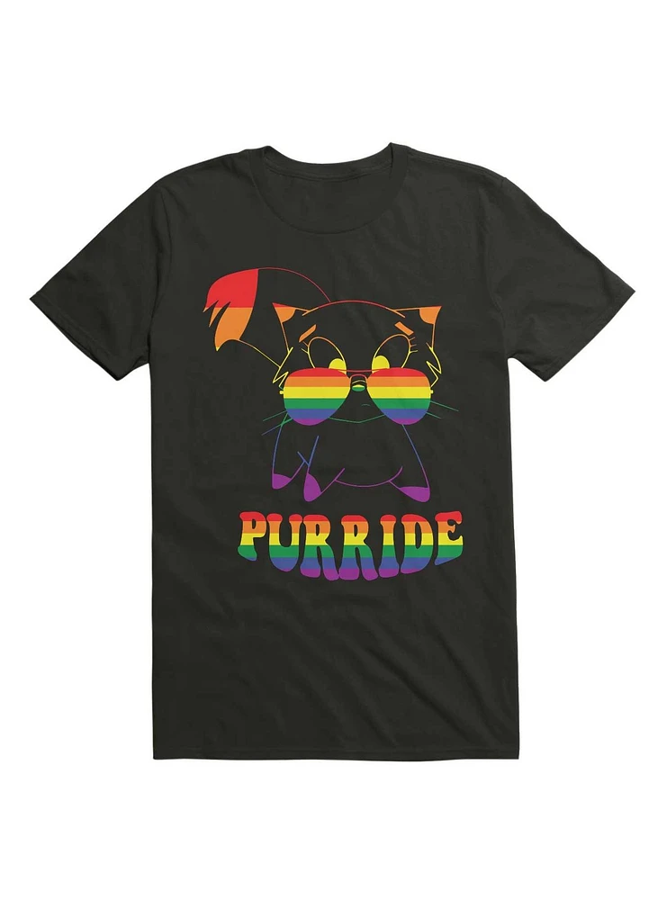 Purride Rainbow Cat Gay Pride T-Shirt