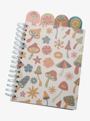 Retro Mushroom & Flower Tab Journal