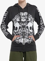 Social Collision Skulls & Flowers Girls Hoodie