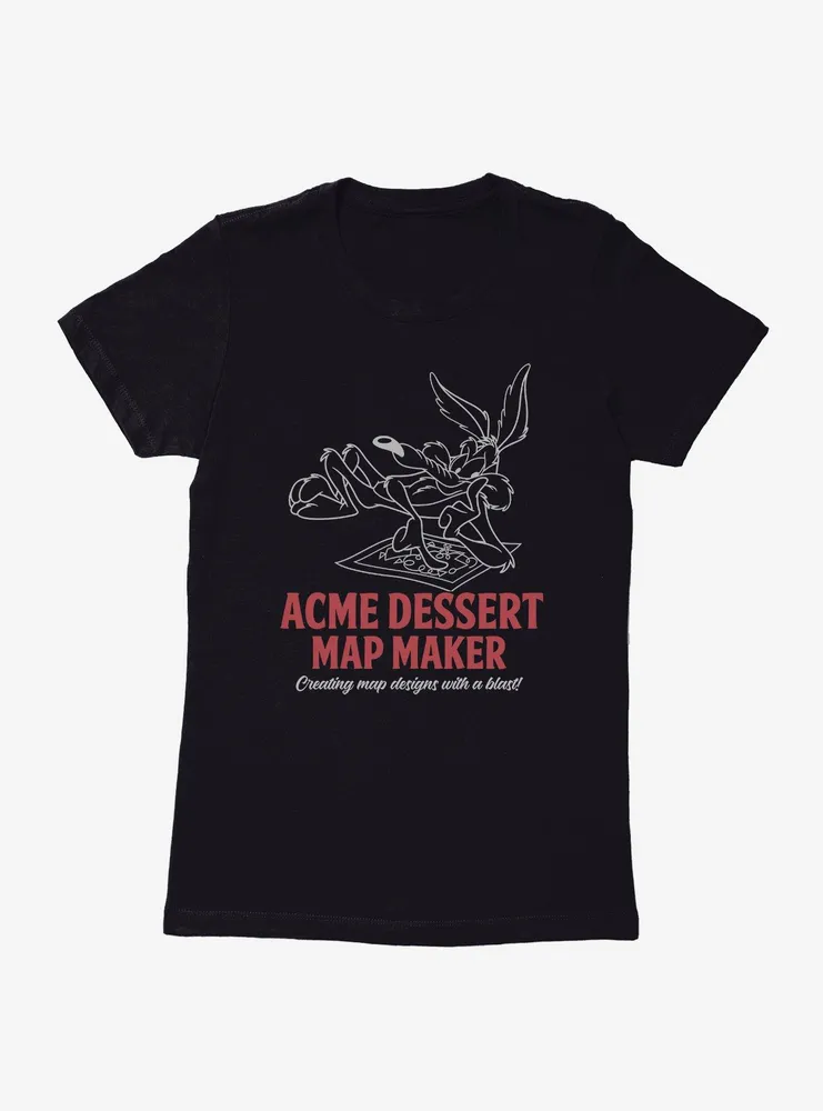 Looney Tunes Wile E. Coyote Acme Dessert Map Maker Womens T-Shirt