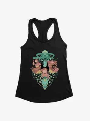 Studio Ghibli Spirited Away Chihiro And No Face Group Crest Womens Tank Top