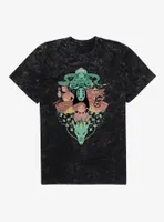 Studio Ghibli Spirited Away Chihiro And No Face Group Crest Mineral Wash T-Shirt