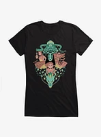 Studio Ghibli Spirited Away Chihiro And No Face Group Crest Girls T-Shirt