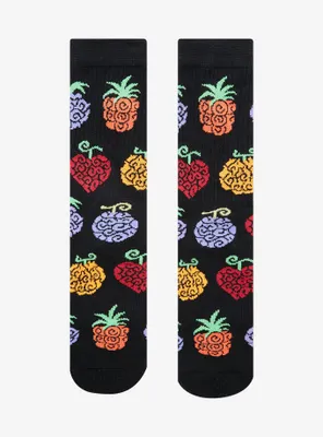 One Piece Devil Fruit Allover Print Crew Socks - BoxLunch Exclusive