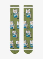 Adventure Time Finn Sitting Allover Print Crew Socks - BoxLunch Exclusive 