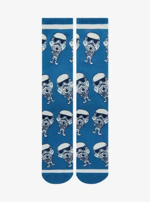 Star Wars Stormtrooper Chibi Portrait Allover Print Crew Socks - BoxLunch Exclusive