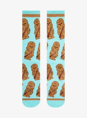 Star Wars Chewbacca Chibi Portrait Allover Print Crew Socks - BoxLunch Exclusive