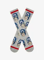 Marvel Captain America Allover Print Crew Socks 0 BoxLunch Exclusive