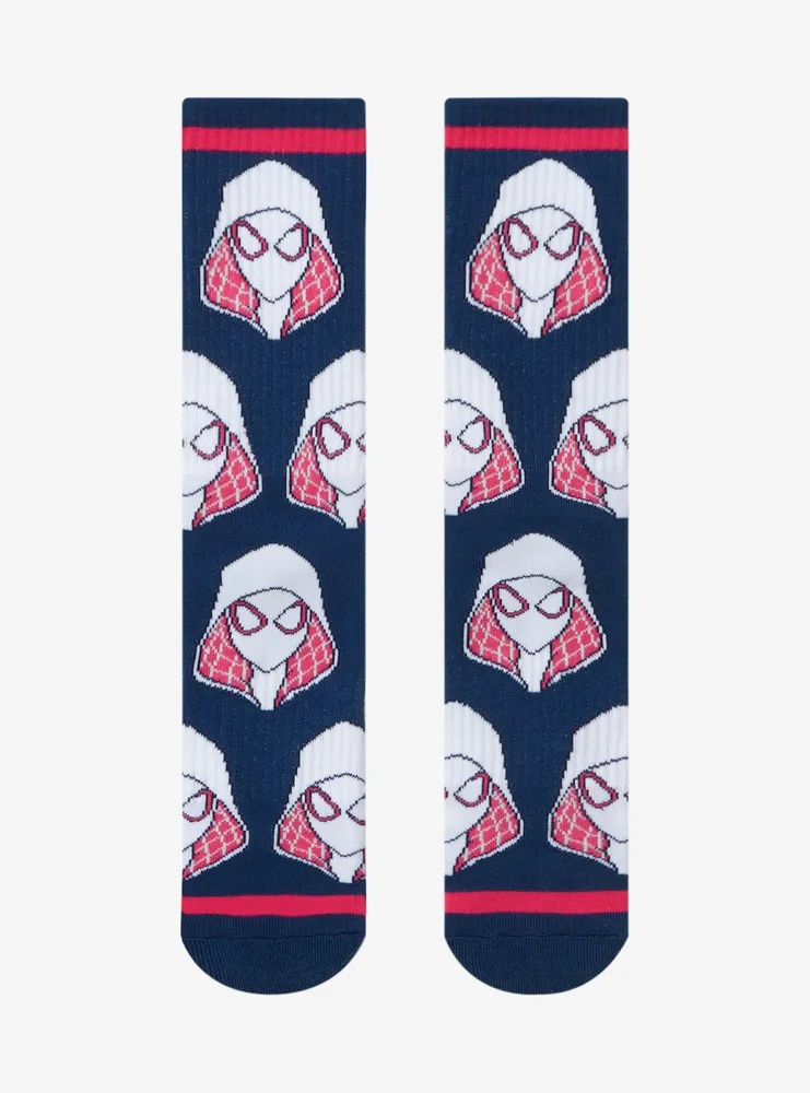 Marvel Spider-Man Spider-Gwen Allover Print Crew Socks - BoxLunch Exclusive