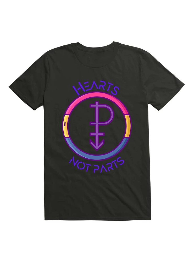 Pansexual Sign Hearts Not Parts T-Shirt