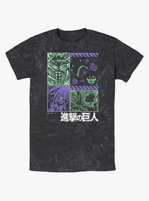 Attack On Titan Titans Manga Panels Mineral Wash T-Shirt