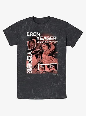 Attack On Titan Eren Yeager Collage Mineral Wash T-Shirt