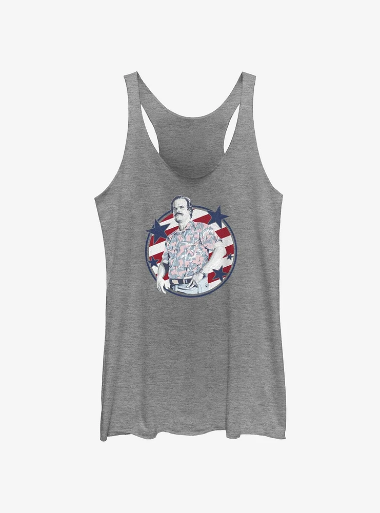 Stranger Things Hopper Stars And Stripes Girls Tank