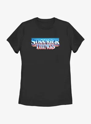 Stranger Things Metal Retro Logo Womens T-Shirt