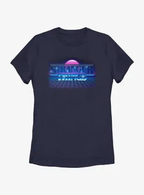Stranger Things Retro Sun Logo Womens T-Shirt