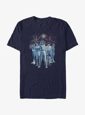 Stranger Things Group Fireworks T-Shirt