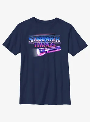 Stranger Things Retro Flashlight Logo Youth T-Shirt