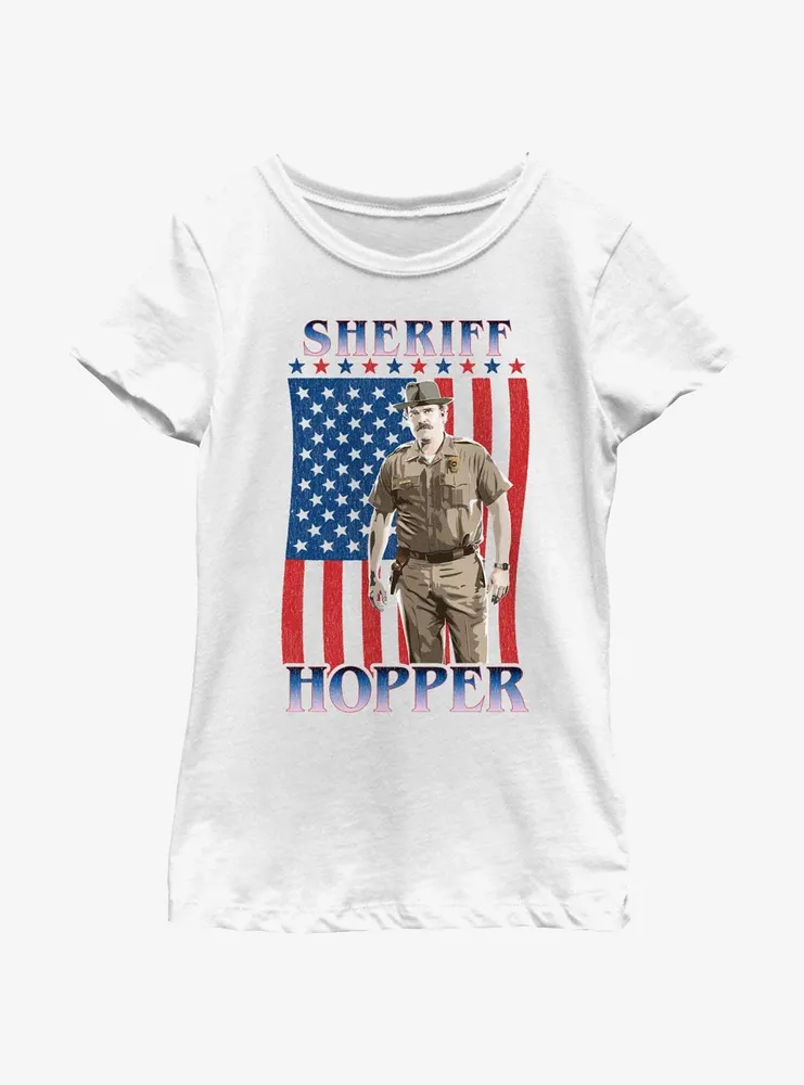 Stranger Things Sheriff Hopper On The 4Th Youth Girls T-Shirt