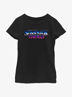 Stranger Things Metallic Logo Youth Girls T-Shirt