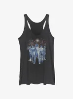 Stranger Things Group Fireworks Womens Tank Top