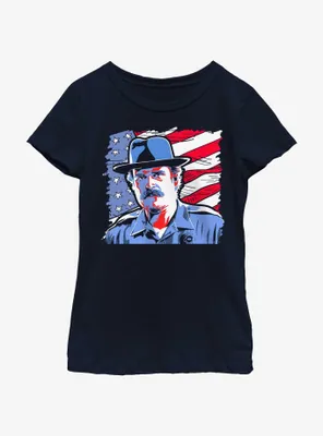Stranger Things American Pride Hopper Youth Girls T-Shirt