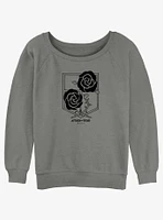 Attack On Titan Garrison Regiment Title Logo Girls Slouchy Sweatshirt