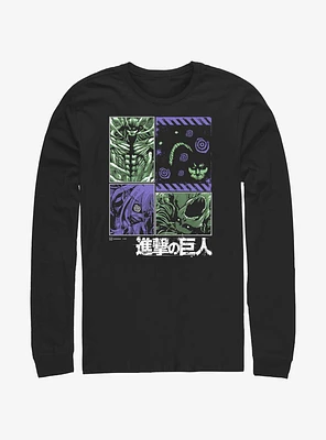 Attack On Titan Titans Manga Panels Long-Sleeve T-Shirt