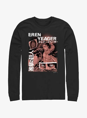 Attack On Titan Eren Yeager Collage Long-Sleeve T-Shirt