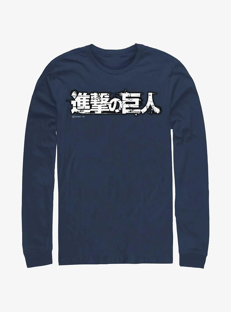 Attack On Titan Japanese Manga Logo Long-Sleeve T-Shirt