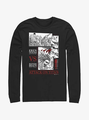 Attack On Titan Eren Yeager Vs Reiner Braun Long-Sleeve T-Shirt