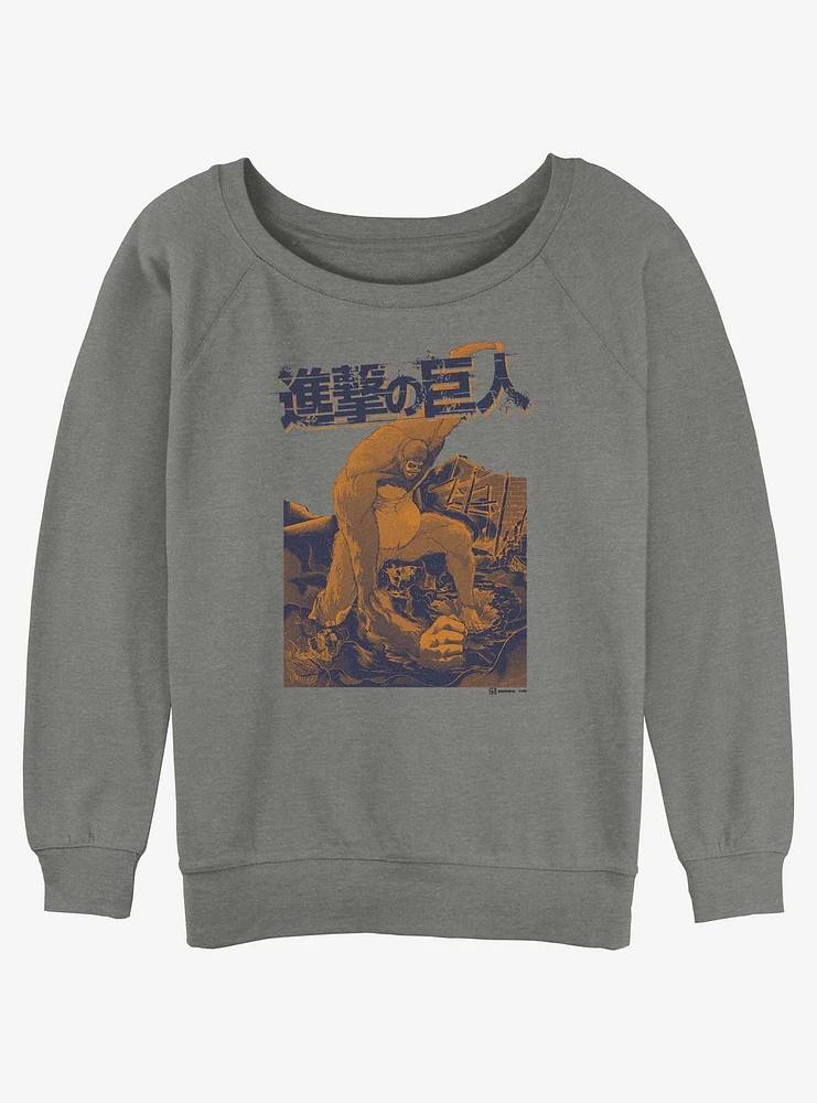 Attack On Titan Beast Girls Slouchy Sweatshirt