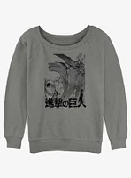 Attack On Titan Cart Demolition Girls Slouchy Sweatshirt