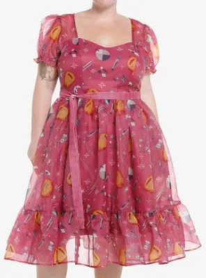 Studio Ghibli Howl's Moving Castle Calcifer Organza Tiered Dress Plus