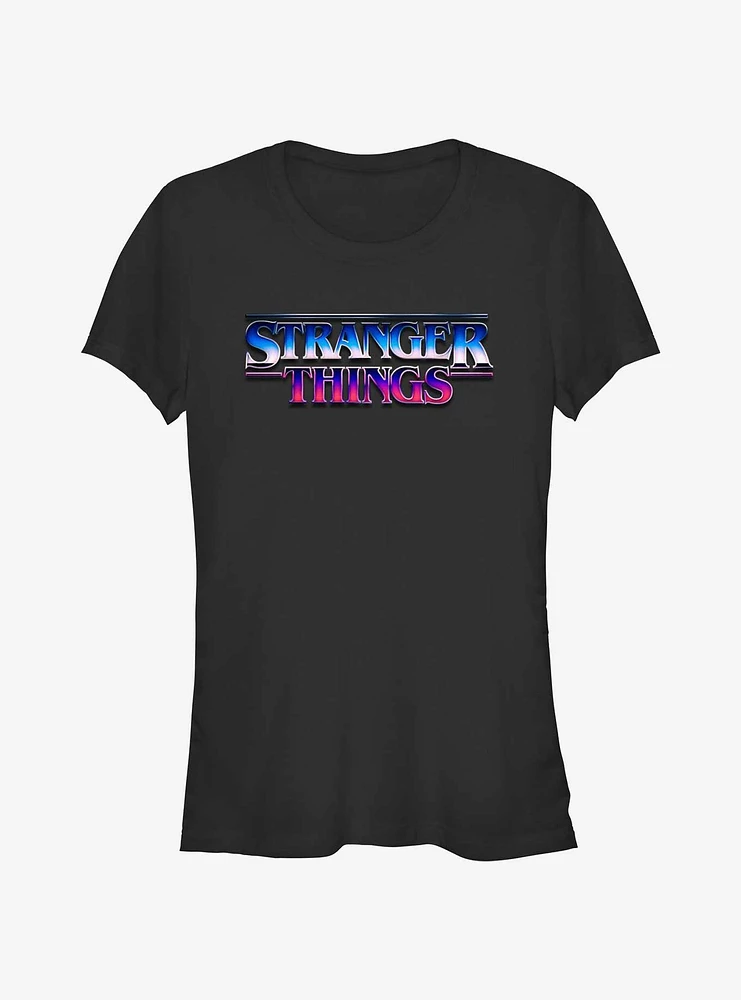 Stranger Things Metallic Logo Girls T-Shirt