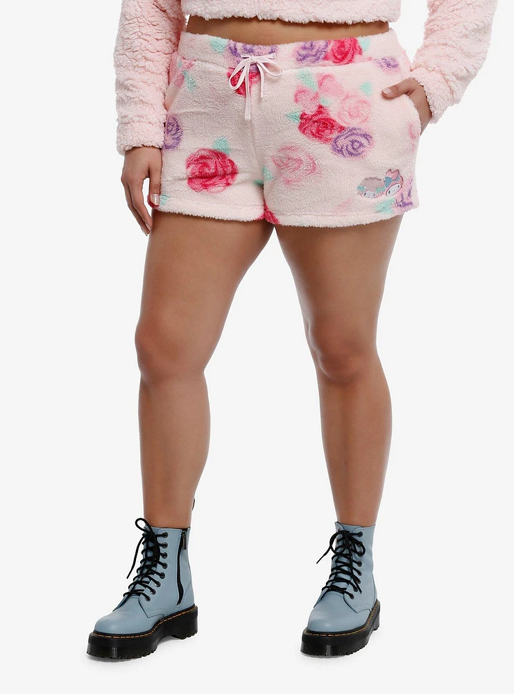 My Melody & Sweet Piano Fuzzy Girls Lounge Shorts