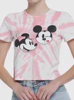 Her Universe Disney Mickey Mouse & Minnie Kiss Tie-Dye Crop Girls T-Shirt