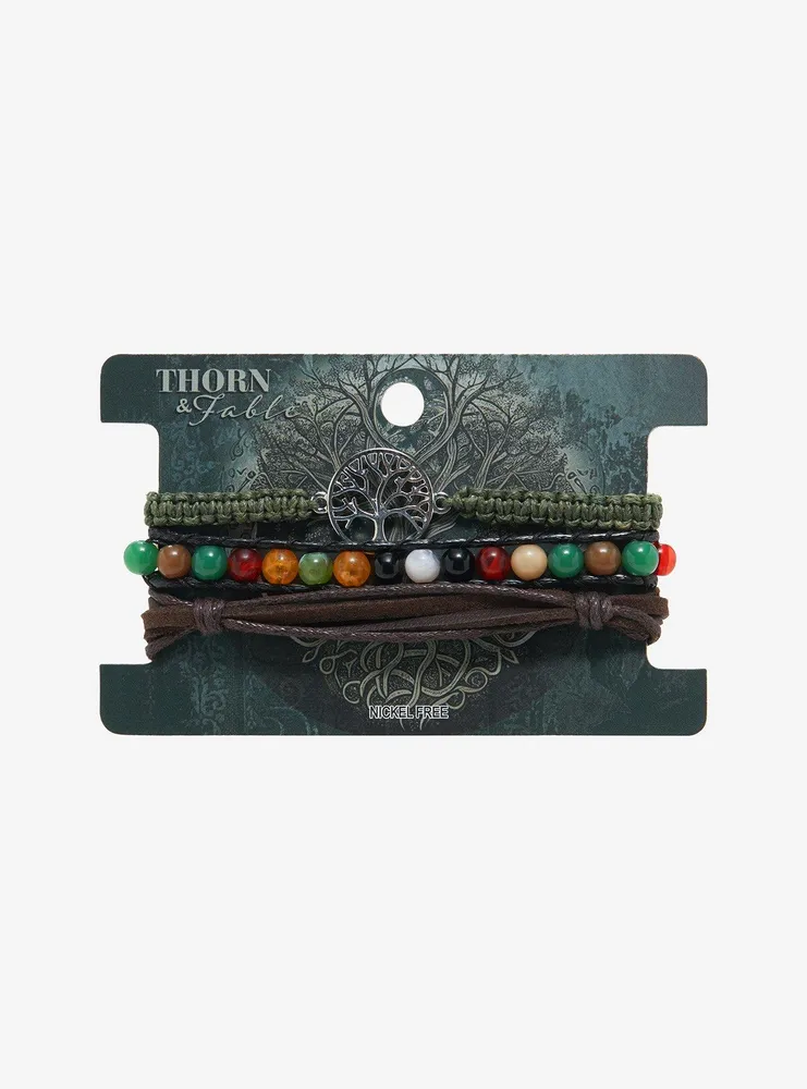 Thorn & Fable Tree Beads Cord Bracelet Set