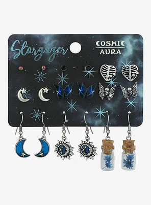 Cosmic Aura Blue Celestial Earring Set