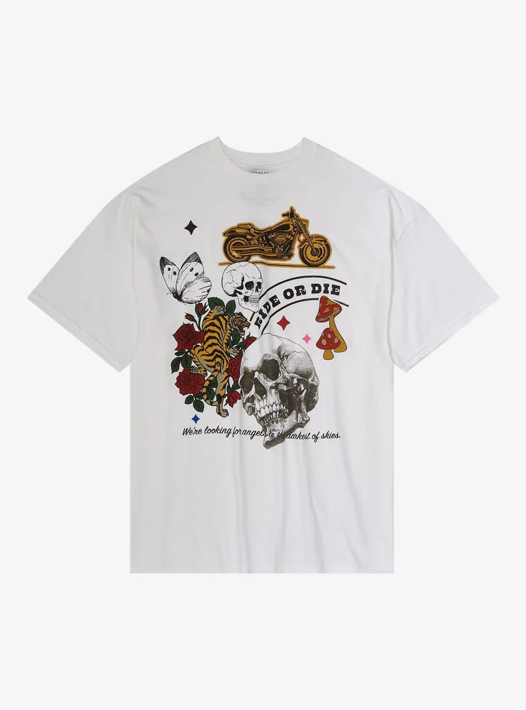 Hot Topic Social Collision Ride Or Die Skull T-Shirt