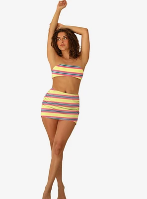 Dippin' Daisy's Lucky Swim Skirt Cover-Up Y2K Stripe