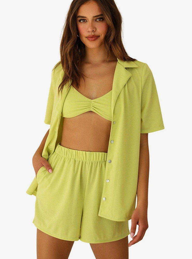 Dippin' Daisy's Mary-Kate Swim Top Cover-Up Lime Green