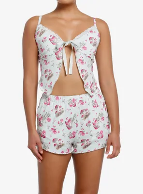 Thorn & Fable Floral Mushroom Cami Shorts Lounge Set