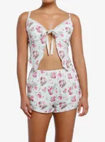 Thorn & Fable Floral Mushroom Cami Shorts Lounge Set