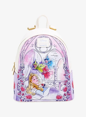 Loungefly Disney Sleeping Beauty Flowers & Three Good Fairies Mini Backpack