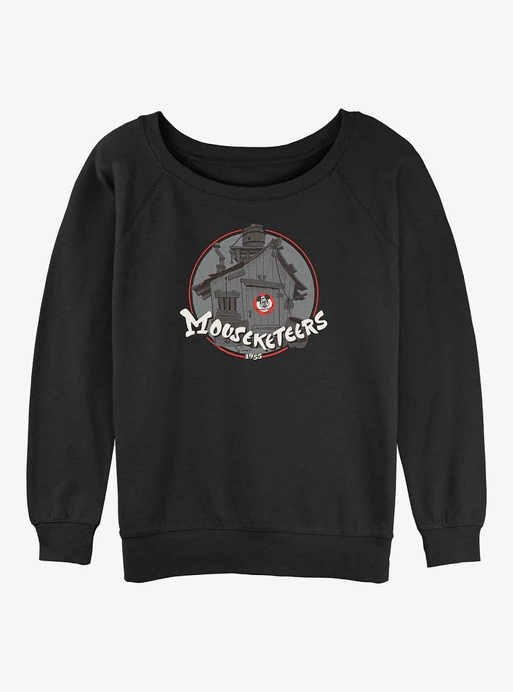Disney 100 Mouseketeers Badge Girls Slouchy Sweatshirt