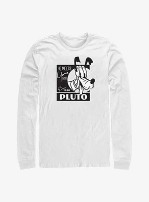 Disney 100 Pluto Melts Your Heart Long-Sleeve T-Shirt
