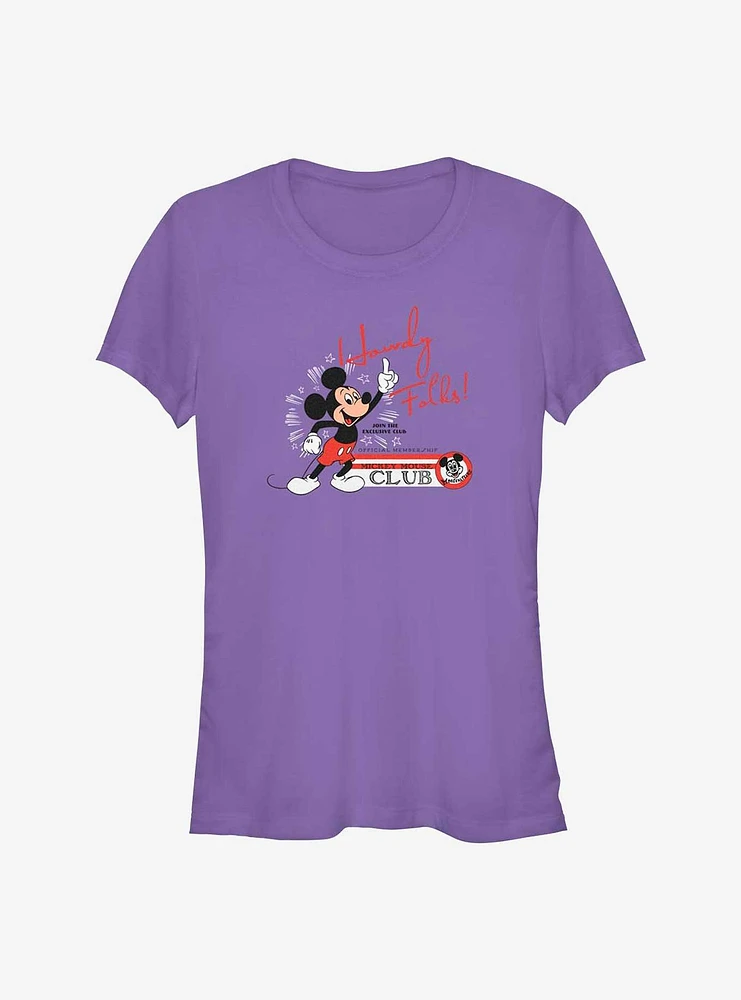Disney 100 Mickey Mouse Howdy Folks Girls T-Shirt